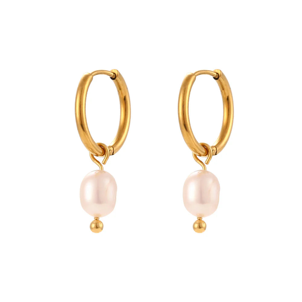 Pure Pearl Hoops – 18K Vergoldete Creolen mit Süsswasserperle