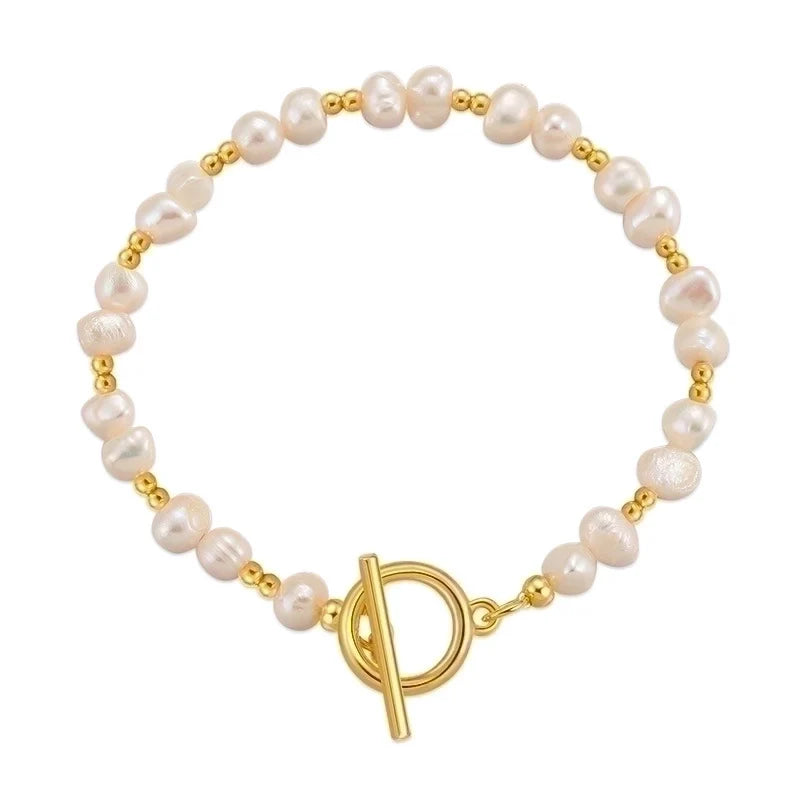 Éloise Pearl Armband – Süßwasserperlen & 18K vergoldete Details