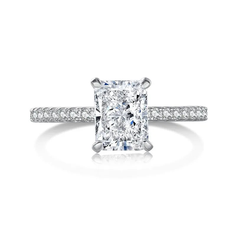 Radiant Elegance - 925 Sterling Silber mit rechteckigem Zirkonia