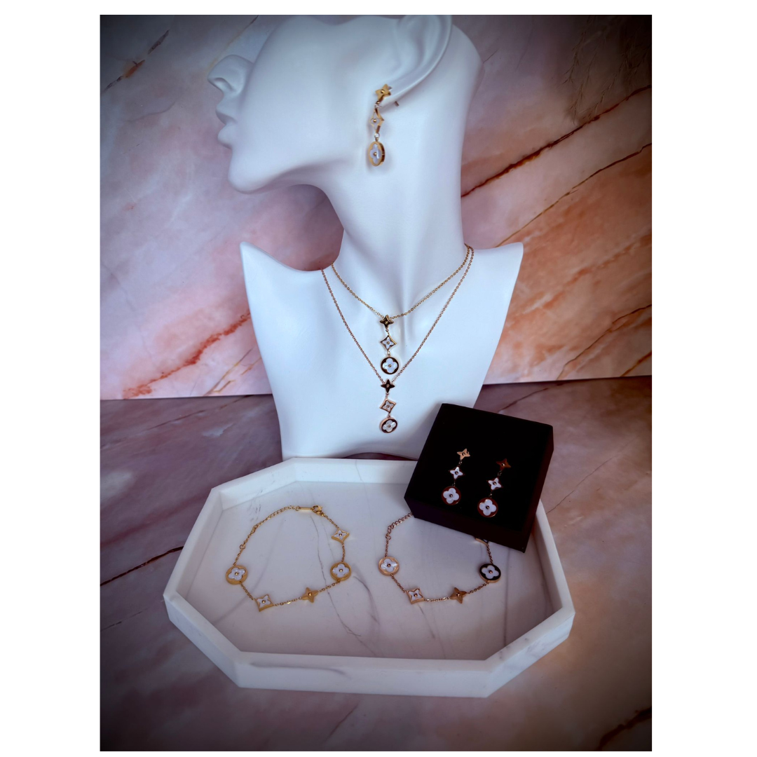 Chalita - drop earrings in gold and rose gold