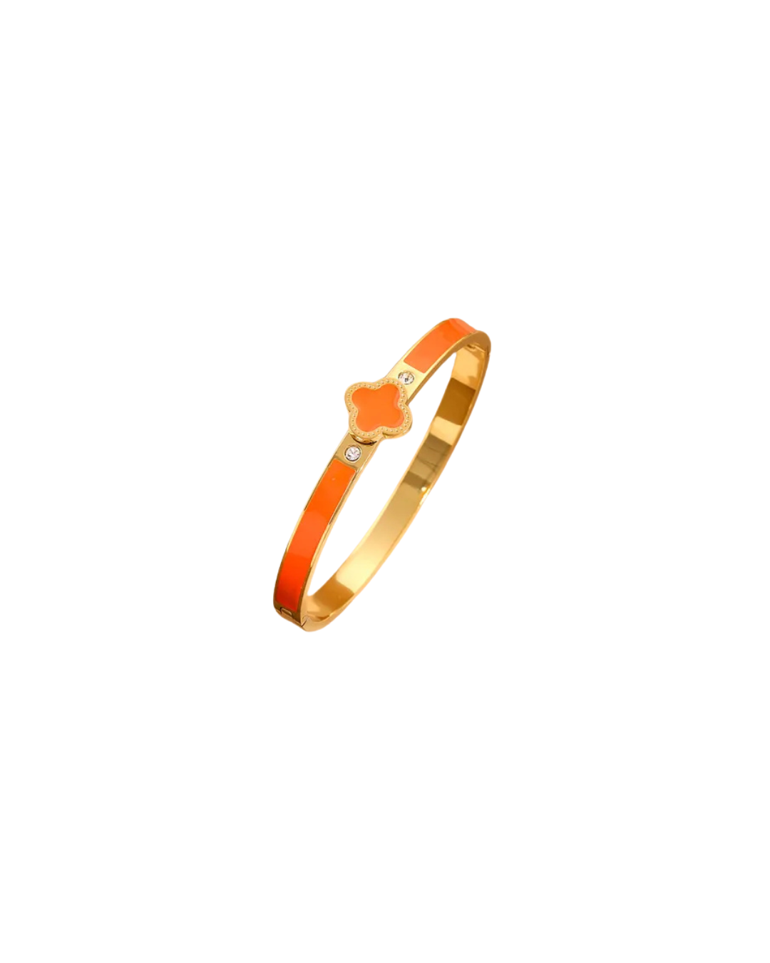 Niramon - Bangle Kleeblatt und Kristallakzenten diverse Farben