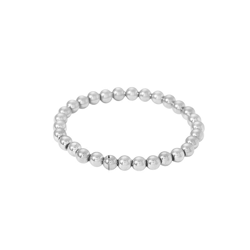Mila Bead Bracelet 6mm Silber – Klassisches Kugelarmband in Edelstahloptik