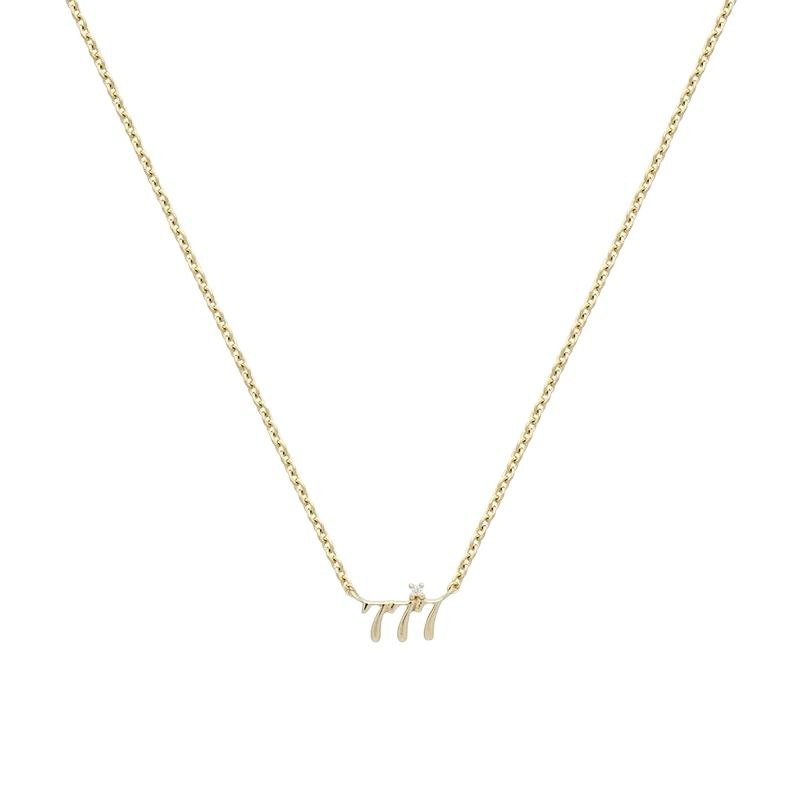 777 Number Sparkle Necklace – Feine Zahl-Halskette aus 925er Silber mit Zirkonia
