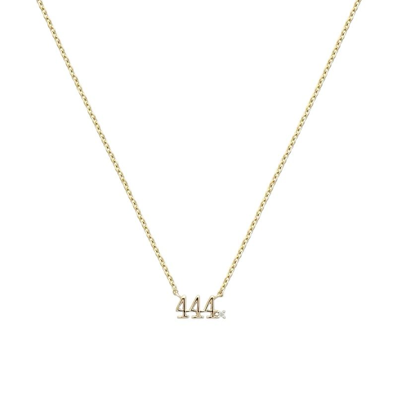 444 Number Sparkle Necklace – Feine Zahl-Halskette aus 925er Silber mit Zirkonia