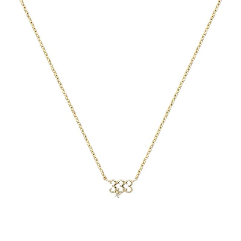 333 Number Sparkle Necklace – Feine Zahl-Halskette aus 925er Silber mit Zirkonia