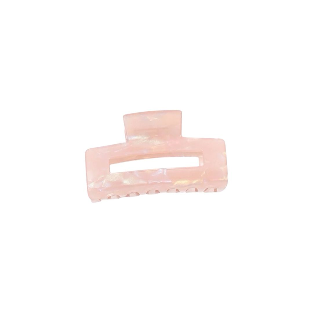 Mermaid Cut-Out Hair Clip – Acetat-Haarspange in Rosa mit Marmoroptik