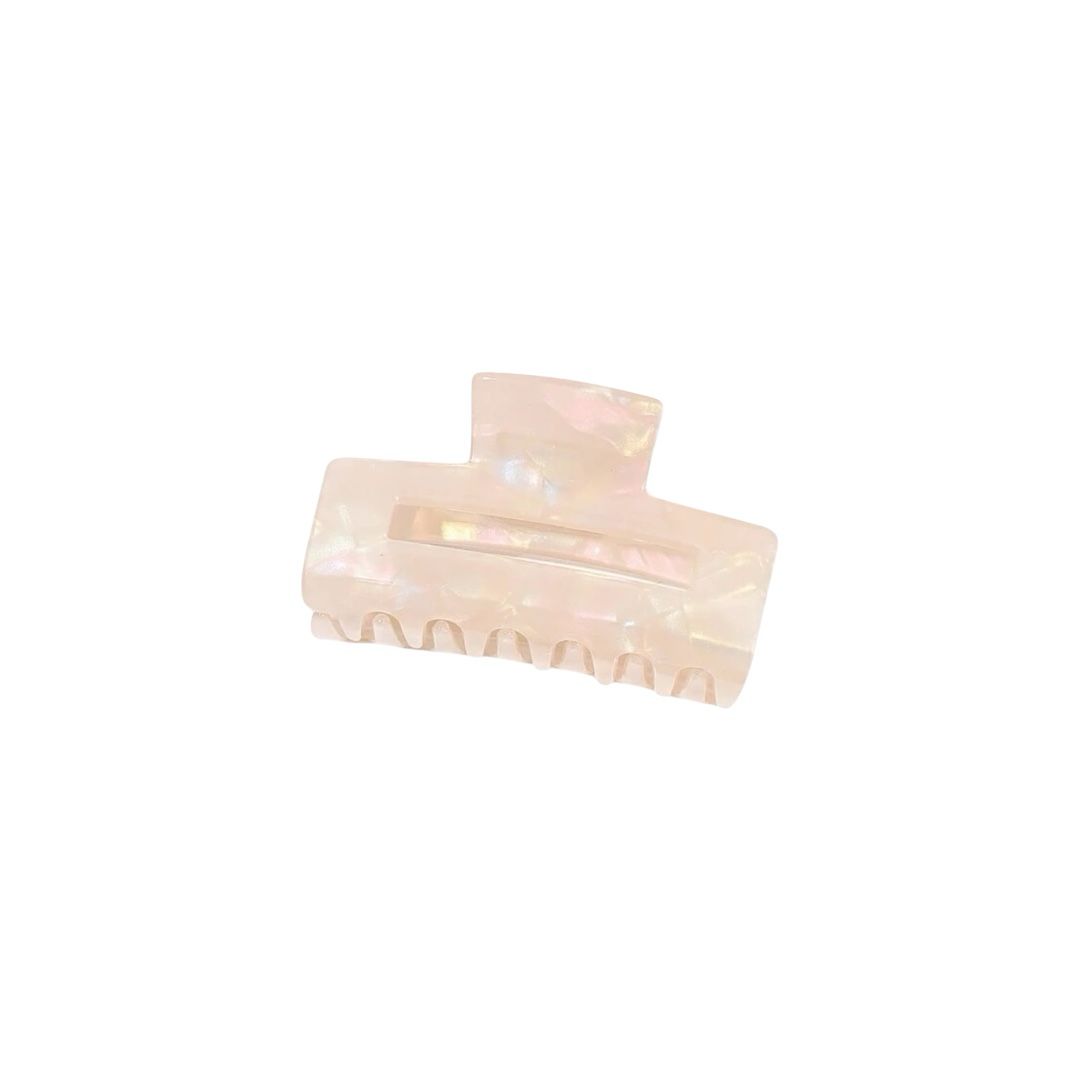Mermaid Cut-Out Hair Clip – Acetat-Haarspange in Beige mit Marmoroptik