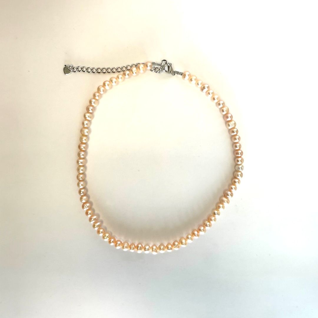 Süsswasserperlen-Halskette „Pure Elegance“ – Rosa, verstellbar