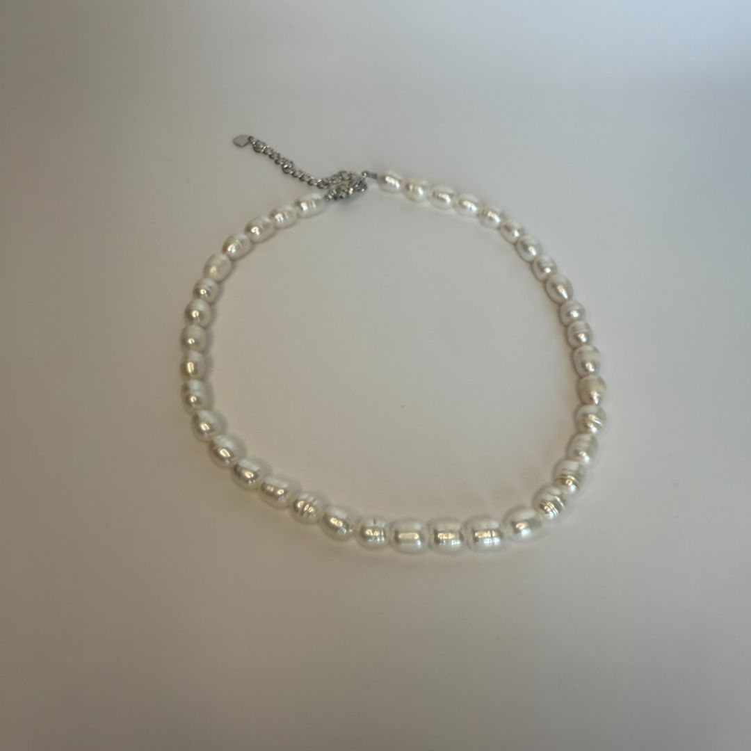 Süsswasserperlen-Halskette „Pure Elegance“ – Gross, Weiss, verstellbar