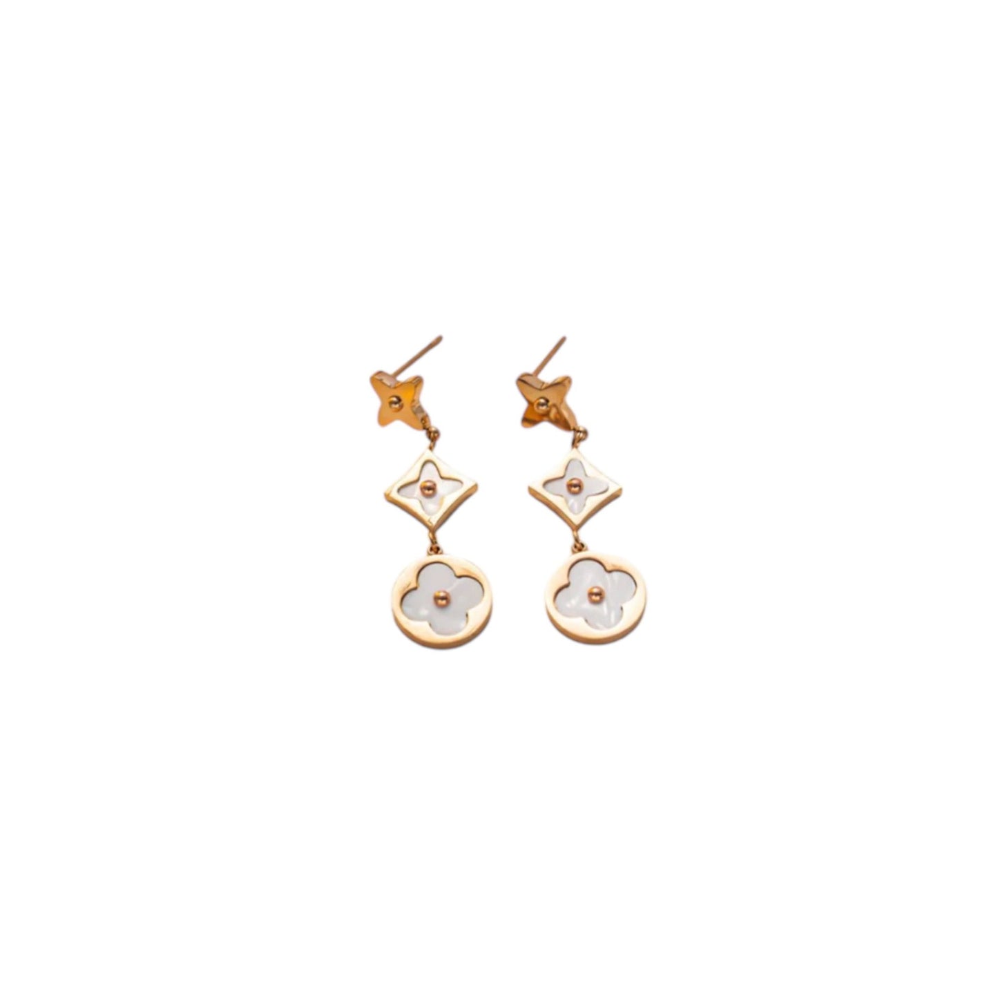 Chalita - drop earrings in gold and rose gold