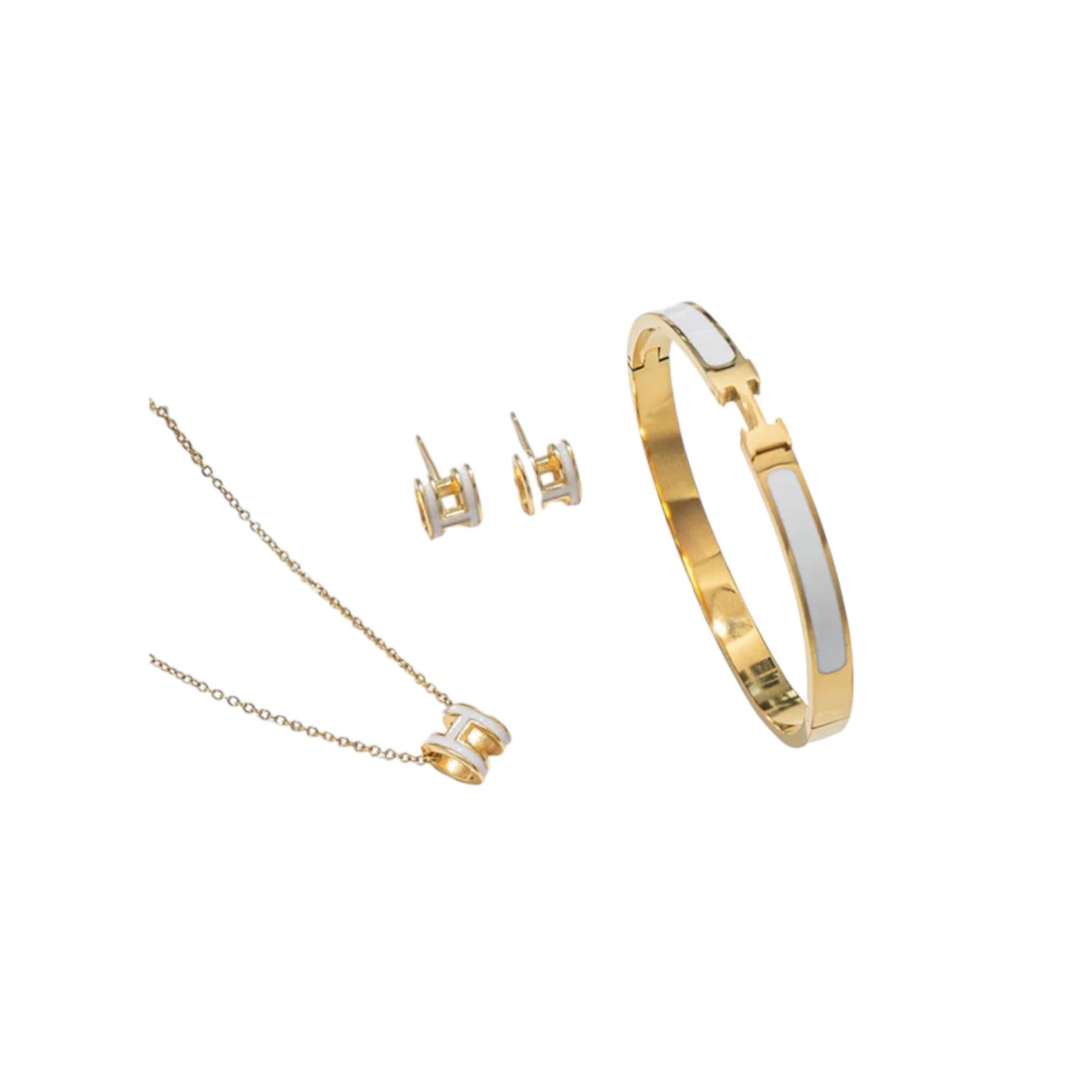 Hera - Jewelry set in white