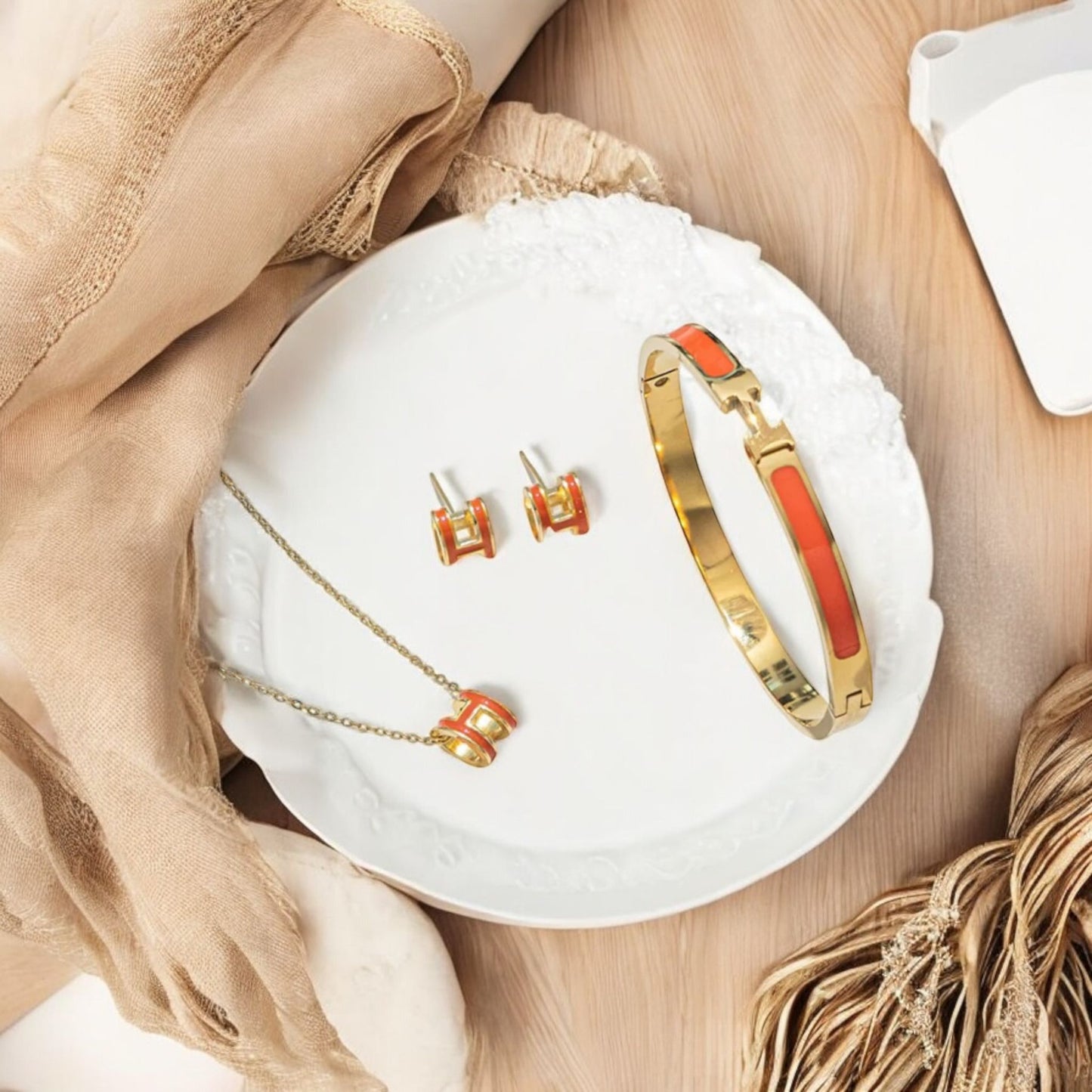 Hera - Jewelry set in orange