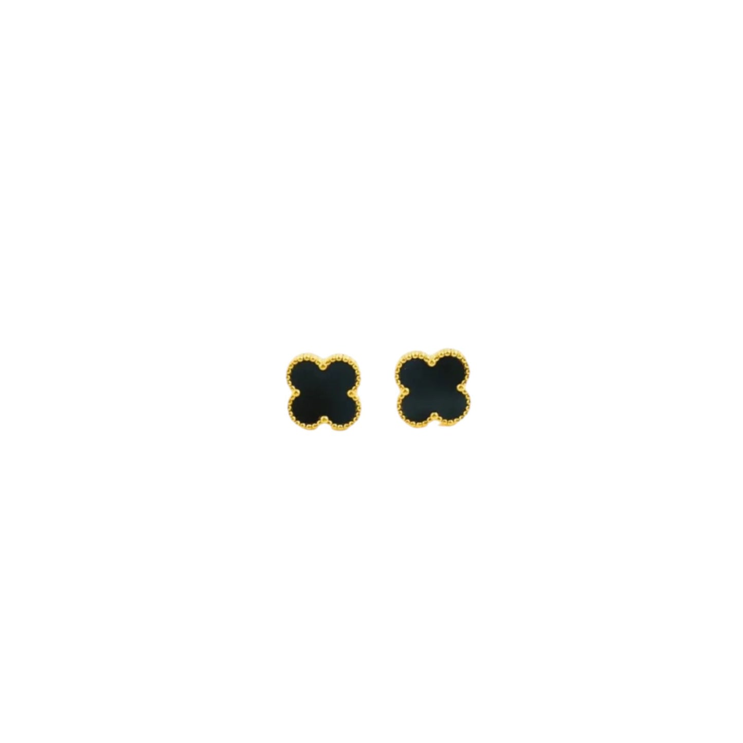Nasreen - Golden Stud Earrings in Black