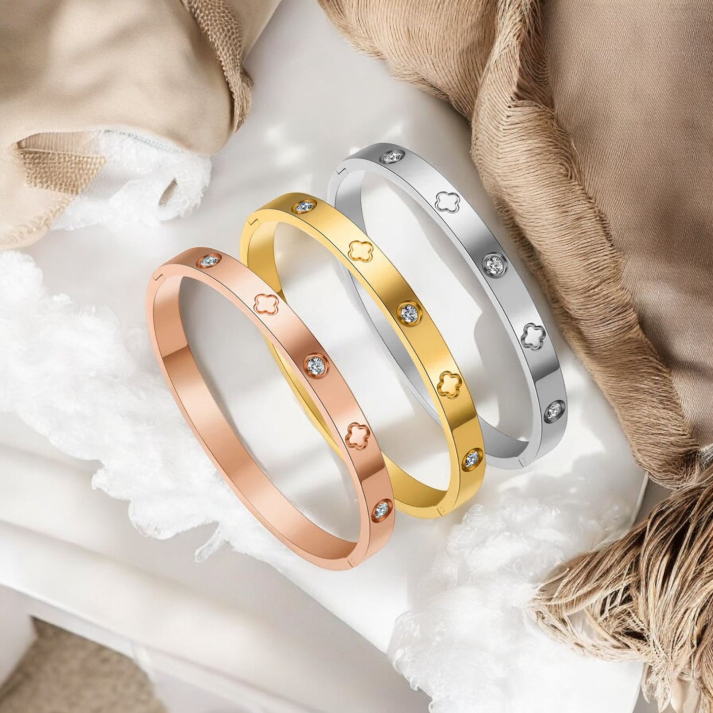 Yamini - Bangles in rose gold, gold and silver