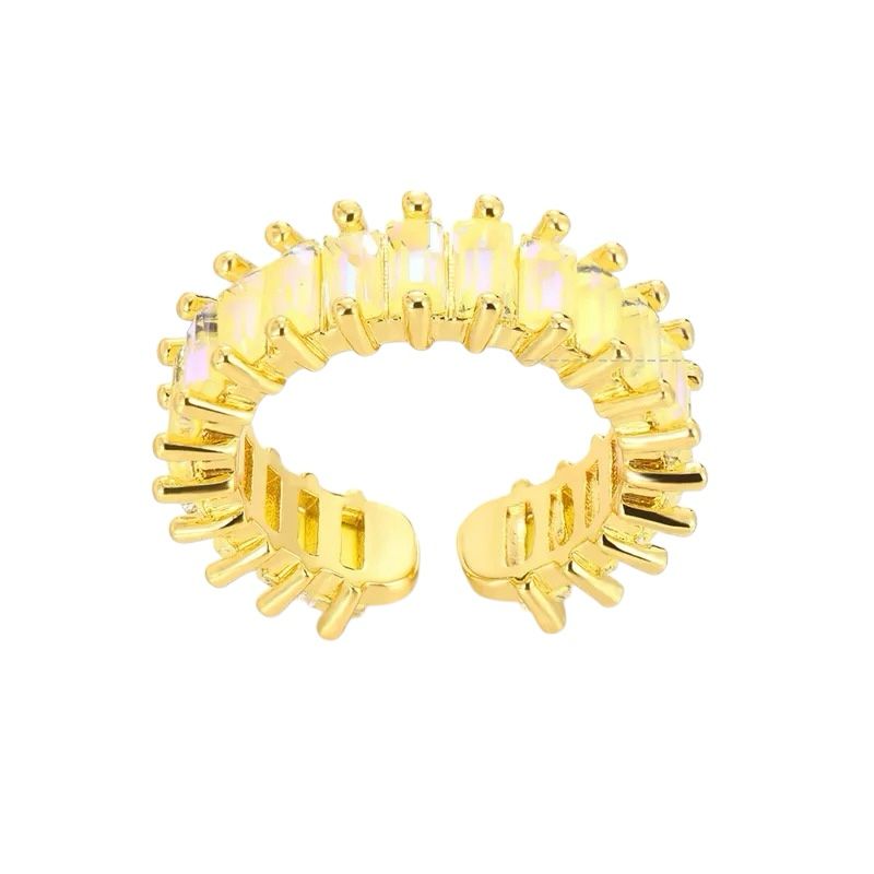 Solana Ring – Verstellbarer Ring aus Edelstahl mit gelben Zirkonia
