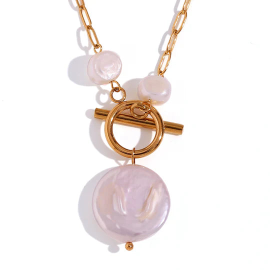 Luna Pearl Kette – 18K Vergoldete Halskette mit Süsswasserperlen