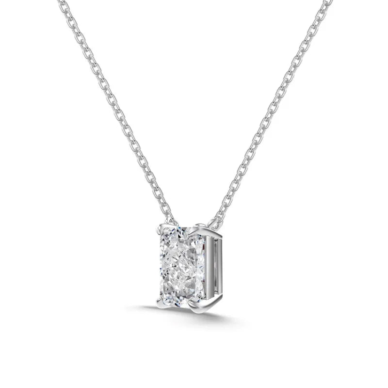 Nova Square Necklace – Geometrische Halskette mit Zirkonia-Anhänger in Sterling Silber