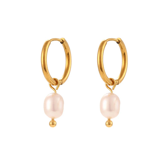 Pure Pearl Hoops – 18K Vergoldete Creolen mit Süsswasserperle