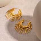 Sunburst Hoops – Créoles rayonnantes en or