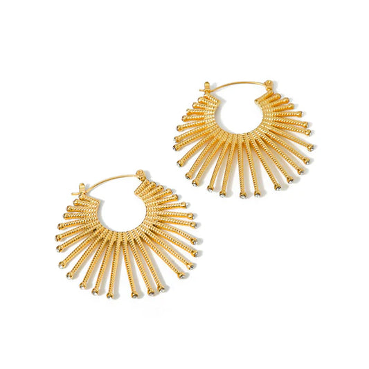 Sunburst Hoops – Strahlende Creolen in Gold