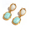 Isla Gemstone Ohrringe – Vergoldete Statement-Ohrringe mit Naturstein