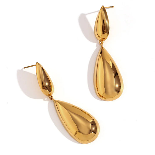 Elara Drop Ohrringe – Tropfenförmige Statement-Ohrringe in Gold