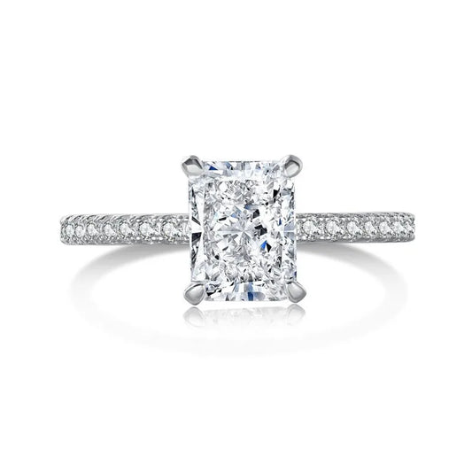 Radiant Elegance - 925 Sterling Silber mit rechteckigem Zirkonia