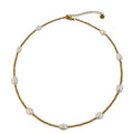 Sina Pearl Necklace – Filigrane Kette mit Süßwasserperlen & goldenen Micro-Beads