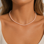 Süsswasserperlen-Halskette „Pure Elegance“ – Rosa, verstellbar