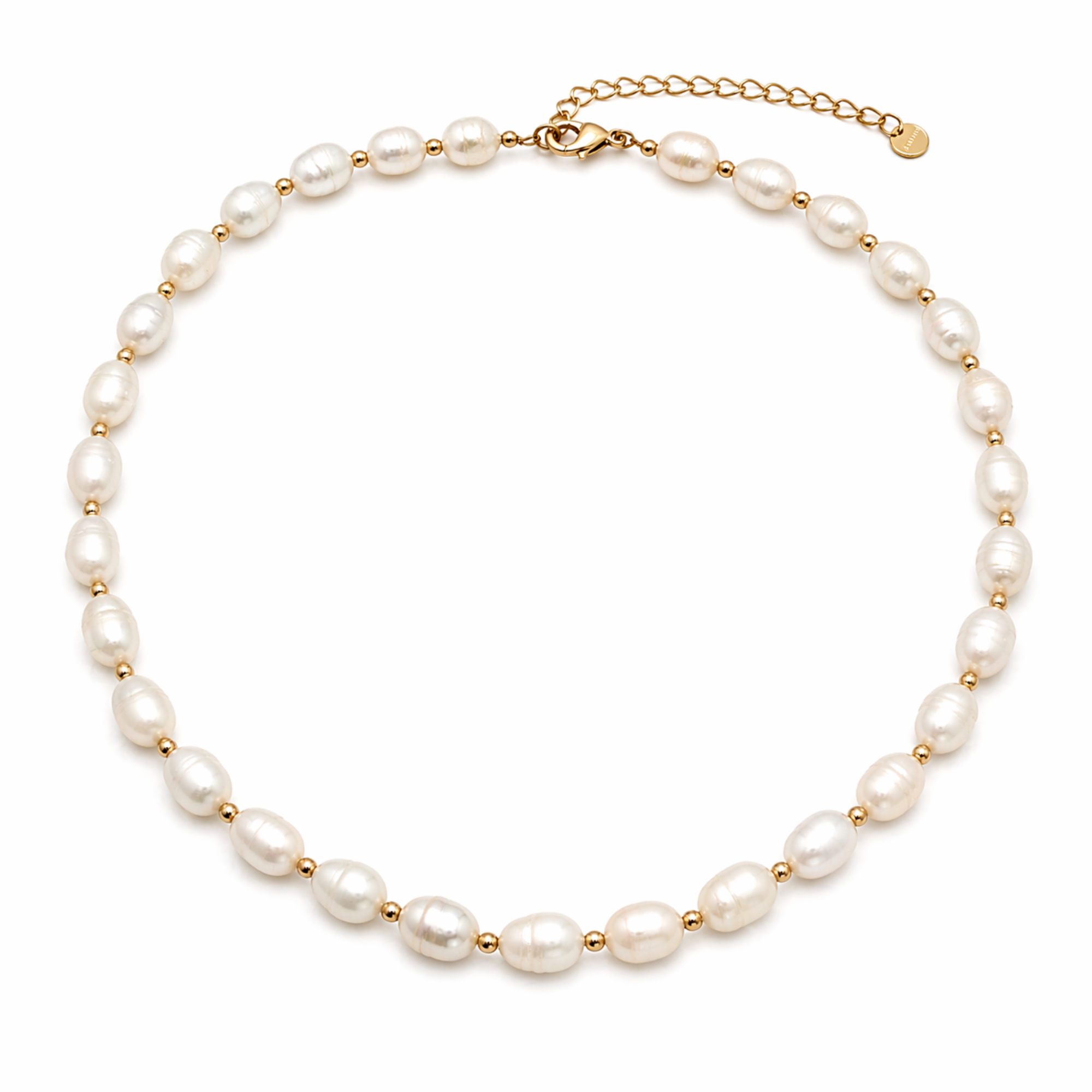 Marina Pearl Necklace – Klassische Perlenkette mit goldenen Akzenten