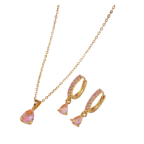 Blush Drop – Schmuckset mit Zirkon Tropfen