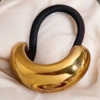Manchette de Cheveux Courbe Dorée - Chouchou Plaqué Or 18 carats