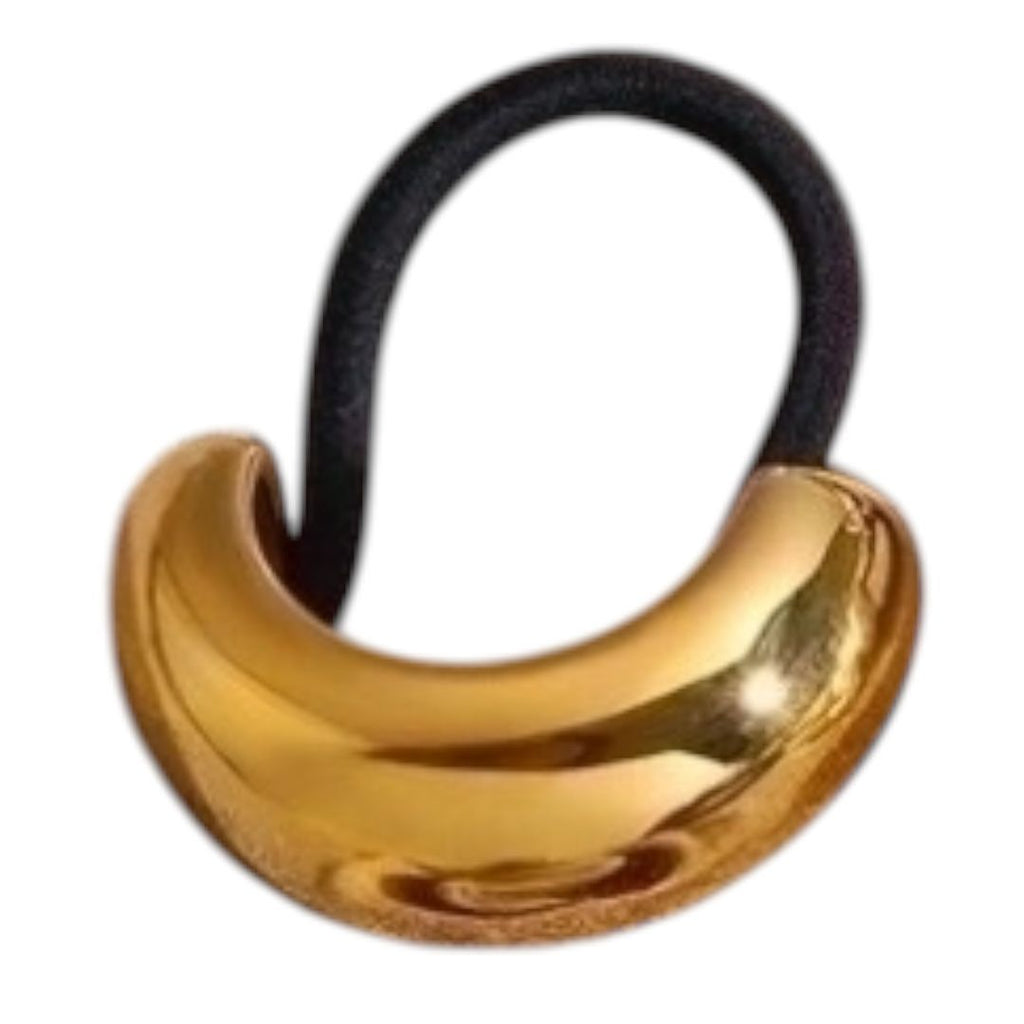 Manchette de Cheveux Courbe Dorée - Chouchou Plaqué Or 18 carats