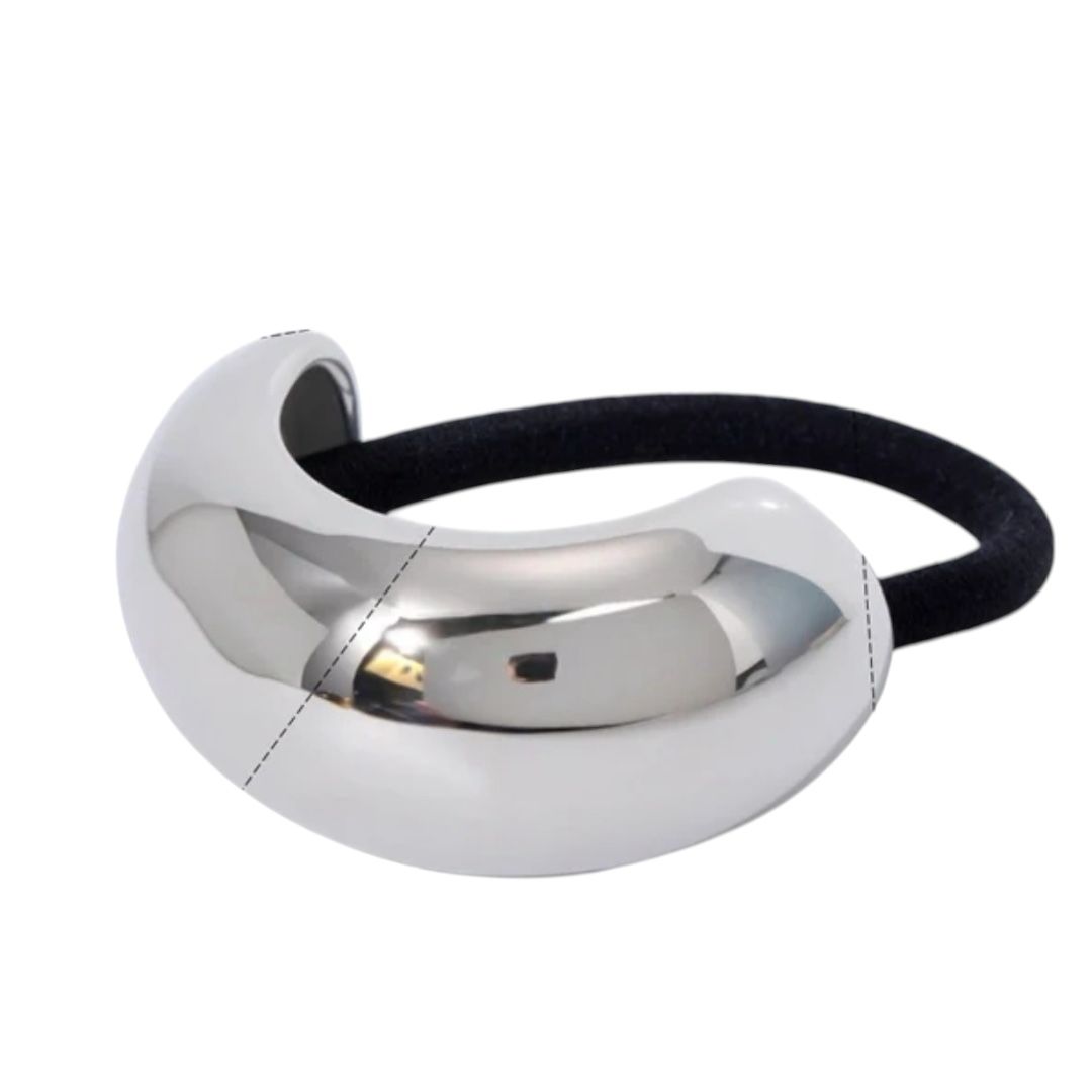 Manchette de cheveux Silver Curve - Élastique à cheveux en acier inoxydable