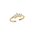Crown Zircon Ring – 18K Vergoldeter Offener Ring