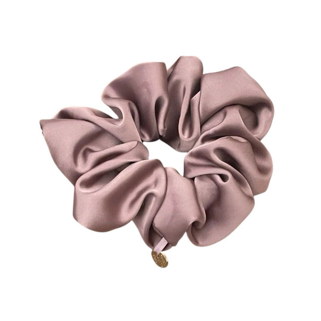 Chouchou en satin de luxe – Élégant chouchou en soie violet