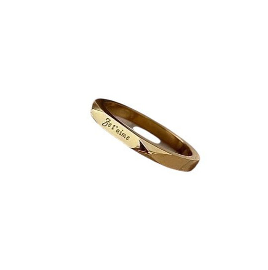 Je T’aime Ring – 18K Vergoldeter Gravurring
