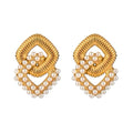 Cléo Pearl Statement-Ohrringe – Gold & Perlen im Retro-Glam Look