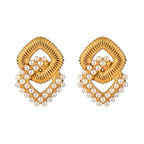 Cléo Pearl Statement-Ohrringe – Gold & Perlen im Retro-Glam Look