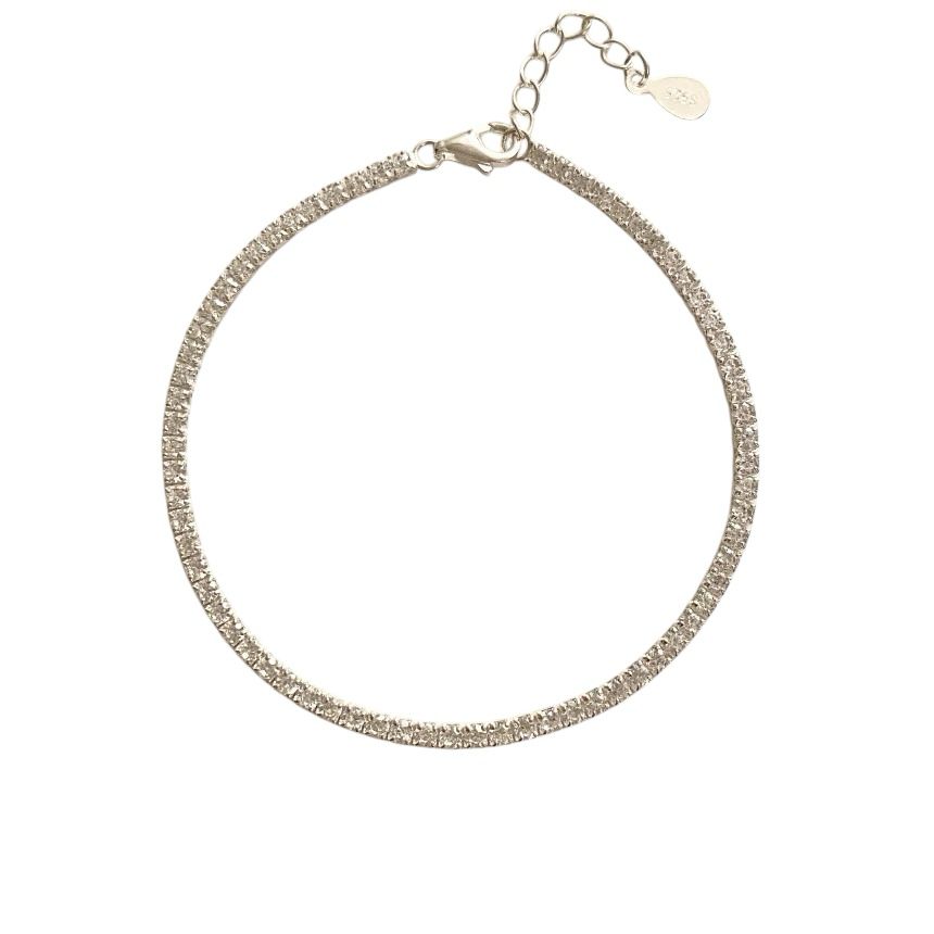 Luna Tennisarmband – Klassisches Funkeln in Silber (1 mm)
