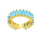 Solana Ring – Verstellbarer Ring aus Edelstahl mit blauen Zirkonia