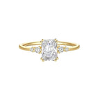 Luna Radiant Ring – Geometrischer Zirkonia-Ring aus vergoldetem Sterling Silber