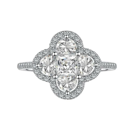 Clara Bloom Ring – Eleganter 925er Silberring mit floraler Zirkonia-Fassung