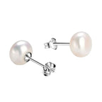 Classic Pearl Studs – Zeitlose Perlenohrstecker aus 925er Silber 8mm