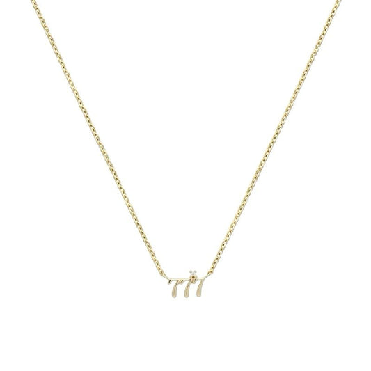 777 Number Sparkle Necklace – Feine Zahl-Halskette aus 925er Silber mit Zirkonia