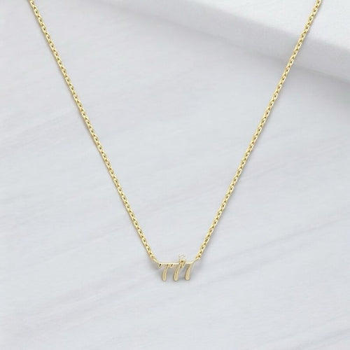 777 Number Sparkle Necklace – Feine Zahl-Halskette aus 925er Silber mit Zirkonia