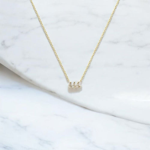 444 Number Sparkle Necklace – Feine Zahl-Halskette aus 925er Silber mit Zirkonia