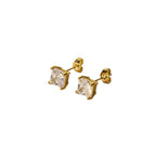 White Sparkle Square Studs – 18K vergoldete Edelstahl-Ohrstecker mit weißem Zirkonia