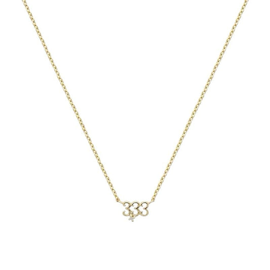 333 Number Sparkle Necklace – Feine Zahl-Halskette aus 925er Silber mit Zirkonia