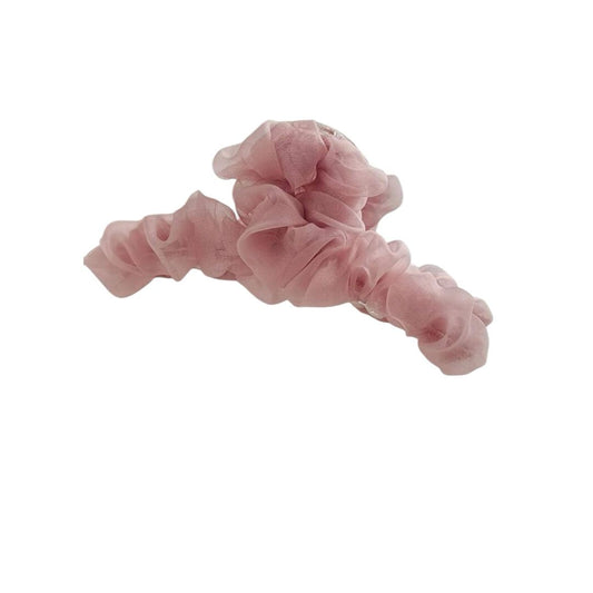 Ruched Hair Claw – Elegante Haarklammer in zartem Rosa